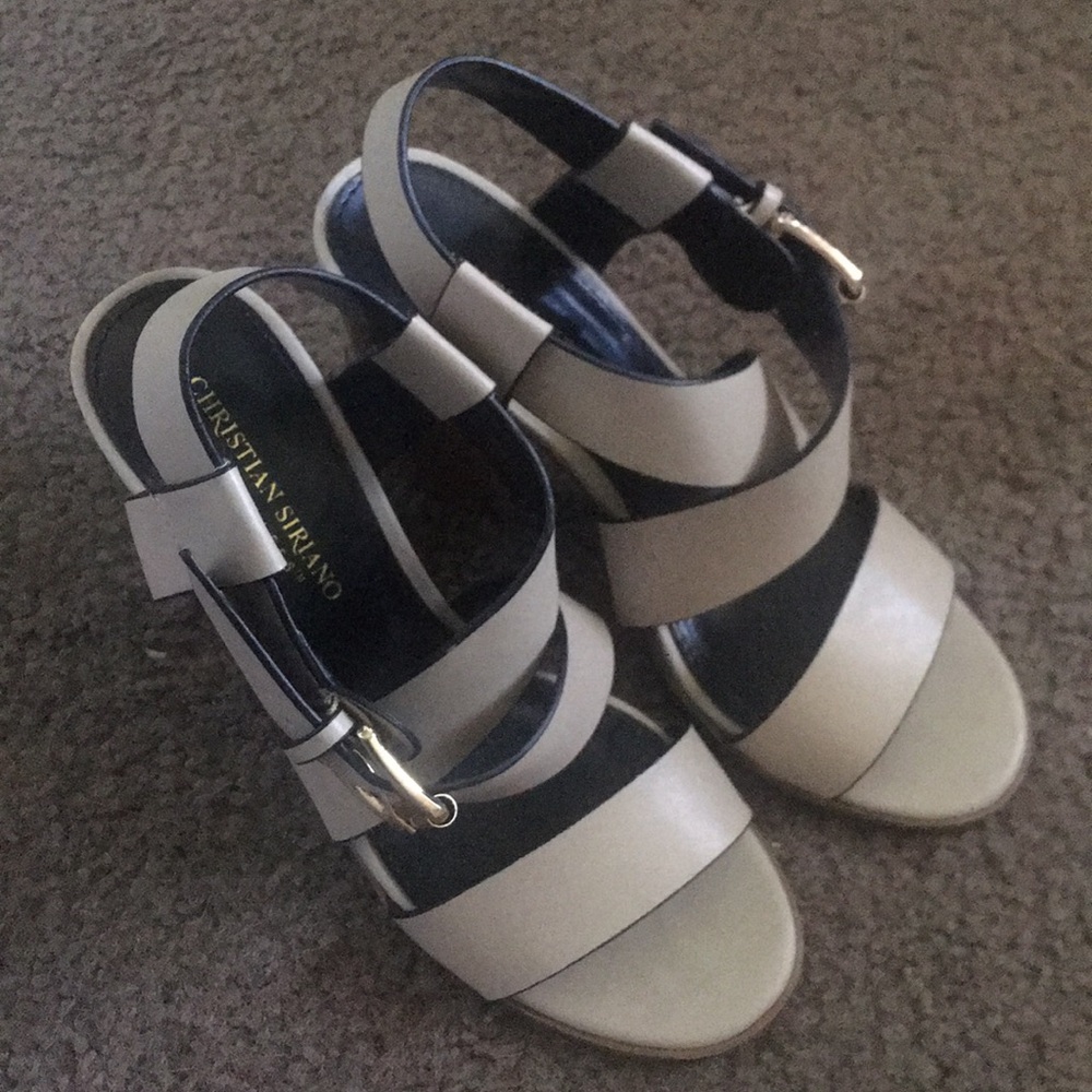 🔥Christian Siriano strapping open toed cre…